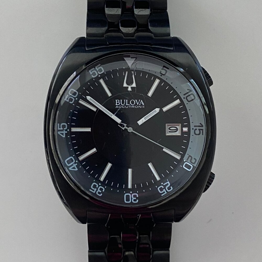 Black Bulova Accutron II Snorkel Collection Watch (Model: 98B219)